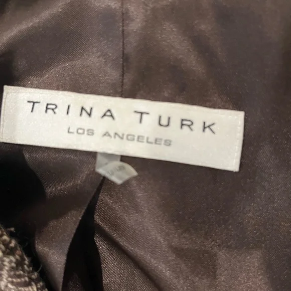 Trina Turk Brown Herringbone Print - Picture 4 of 4